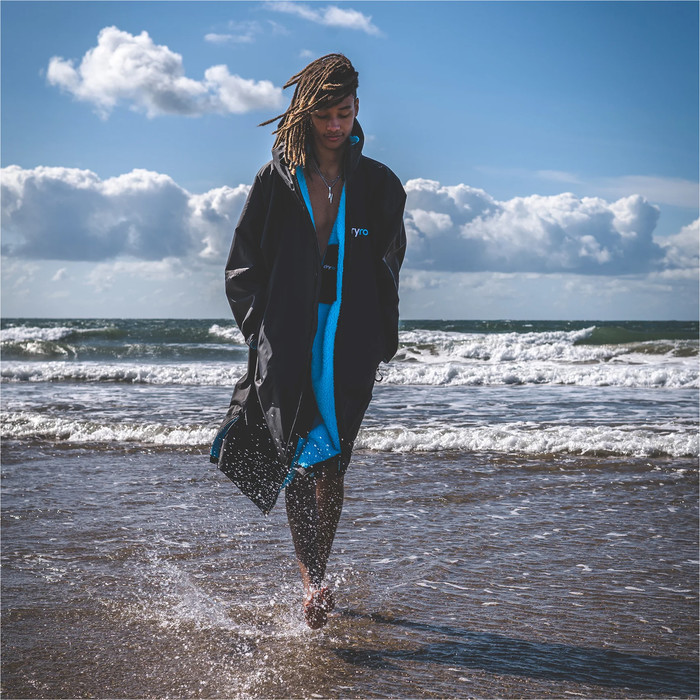 2024 Dryrobe Advance Cambio De Manga Larga Robe V3 DR104 - Black / Blue